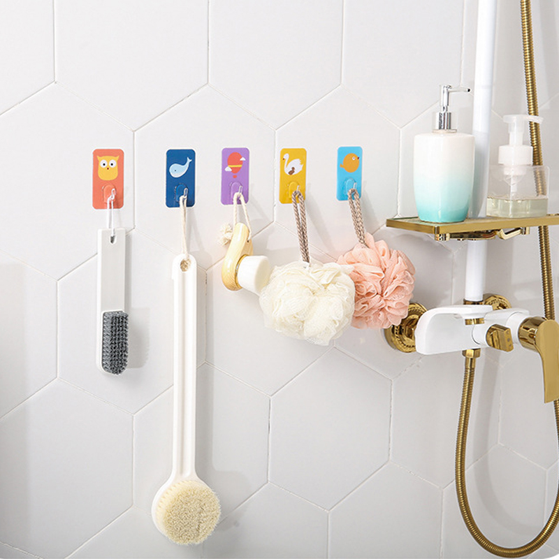 Niedliche wandhaken, nahtlose haken ohne bohren, tragfähig, selbstklebend, ideal für küche und bad