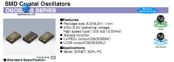 2 Stuks 100% En Orginal Differentieel Smd Crystal Dual Output Lvpecl Pecl 5032 133M 133Mhz 133.00Mhz