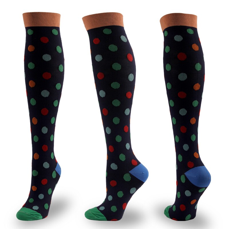 Compression Stockings Neutral Sports Socks Nylon Material Prevent Varicose Veins Cartoon Pattern Unisex Soccer Socks