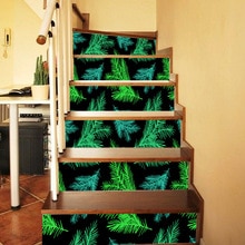 Groene Kerst 3D Sticker Groen Blad Trap Sticker Waterdicht DIY Muursticker Home Decor Huis Tuin Groene 18x100cmx6pc # U