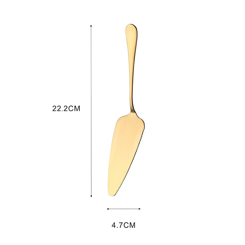 Kleurrijke Cake Divider Mes Rvs Pie Cake Cutter Schop Westerse Cake Spatel Boter Mes Voor Pizza Kaas Gebak: gold