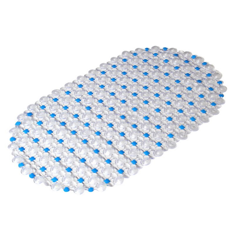 38x68cm Non-slip Bathroom Mat Safety Shower Bath Mat Plastic Colorful Point Bead Massage Pad Bathroom Carpet Bath Mat: 1pc 38x68 cm Blue