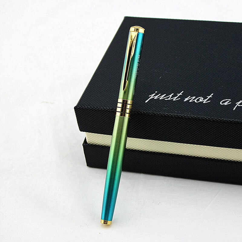 Lapicero de lujo, Clip dorado y plateado, bolígrafos de tinta de Metal de lujo con 0,38mm Extra Punta fina, pluma estilográfica para escribir, caja de: R