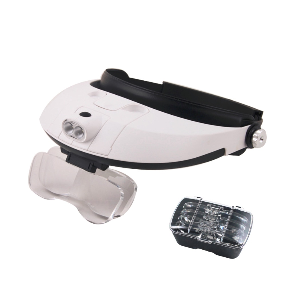 Vincha 5 lentes binoculares de tercera mano lupa luz joyería reparación lectura lupa Lupas dentales 2.5x 1.0x 1.5x 2.0x