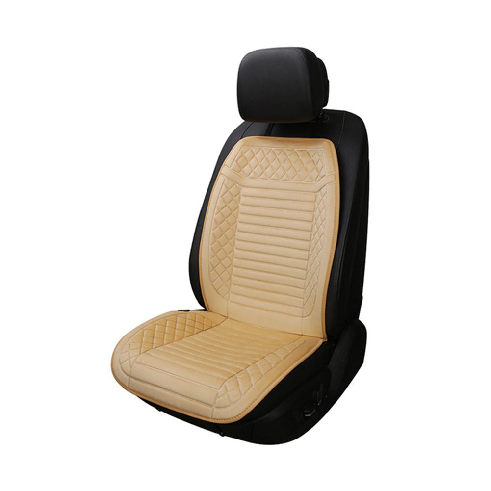 Car Heated Seat Cushion 12V Heated Car Seat Covers Cushion Seat Heater For Winter Heating Thermal Seatpad Car: Beige