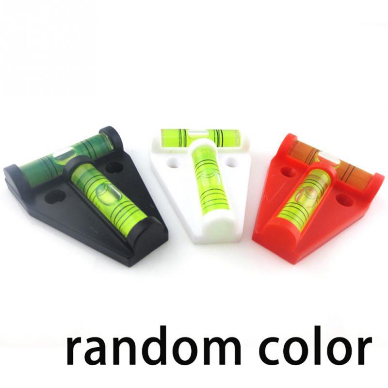 1pcs Mini 2 Way T-shaped Bubble Spirit Level Leveler Tool DIY Job Measuring Foot level Tripod Drilled Holes fix Color In Random