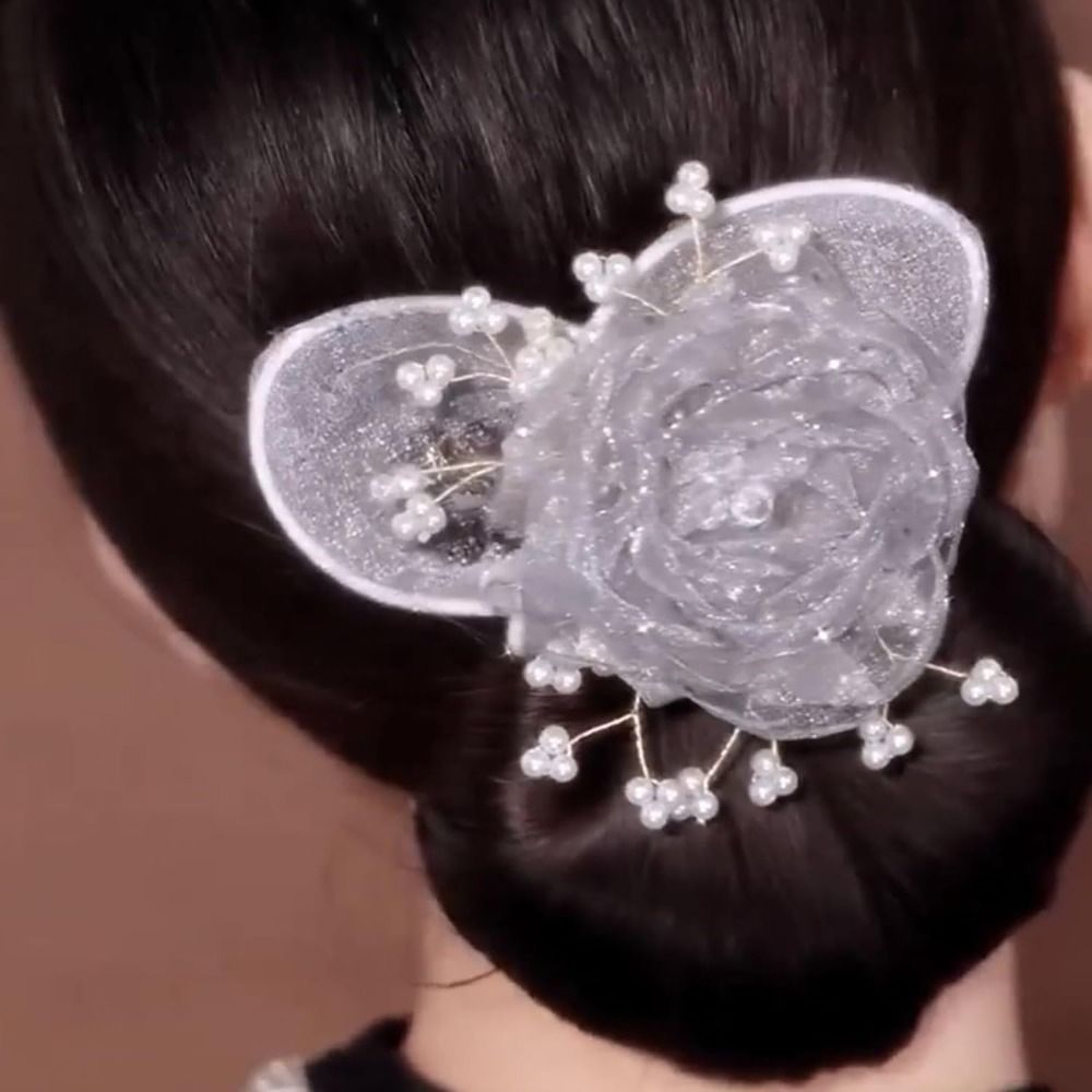 Pinza para el pelo de flores para mujer, 1 piezas, fabricante de moños flexibles antideslizantes, rizador de pelo perezoso, peinado de giro, herramienta de peinado