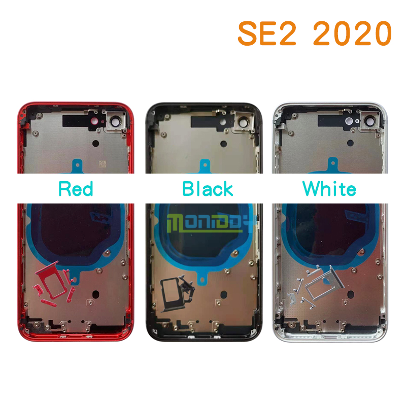 For iphone SE SE2 Housing Cover Battery Door Rear Chassis Frame with Back Cover Glass + Tools Battery sticker