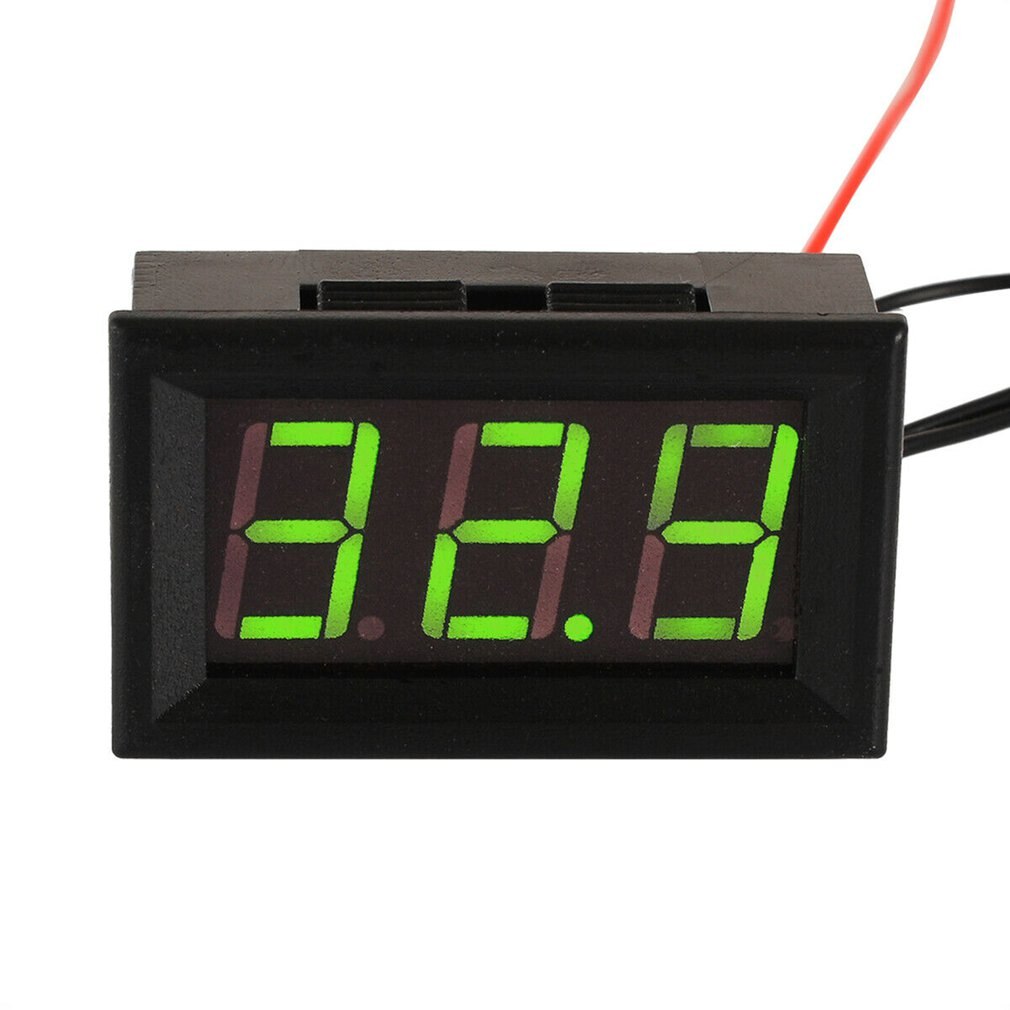 12V Digital Display Of Electronic Thermometer Led Digital Temperature Meter Vehicle Surface Temperature Measurement: Green