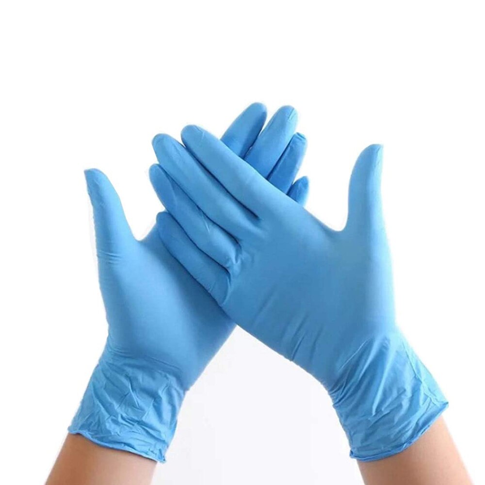 100 Stuks Wegwerp Latex Handschoenen Blauw Antislip Zuur En Alkali Laboratorium Rubber Latex Handschoenen Huishoudelijke Schoonmaakmiddelen