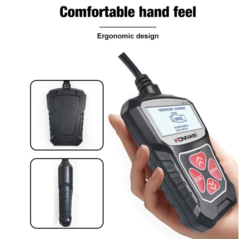 KONNWei KW310 OBD2 escáner para OBD automático coche herramienta de diagnóstico del escáner automotriz herramientas de Auto 12V 12V