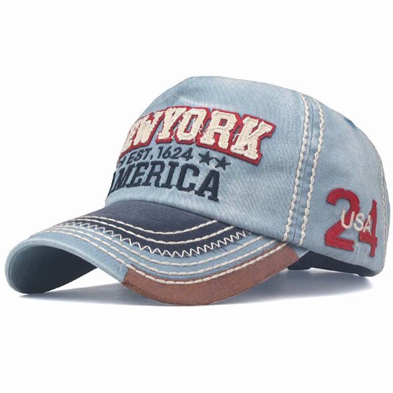 Mænds baseball cap sommer cap hatte til mænd kvinder york streetwear snapback gorras hombre hatte knogler afslappet hip hop caps: Himmelblå