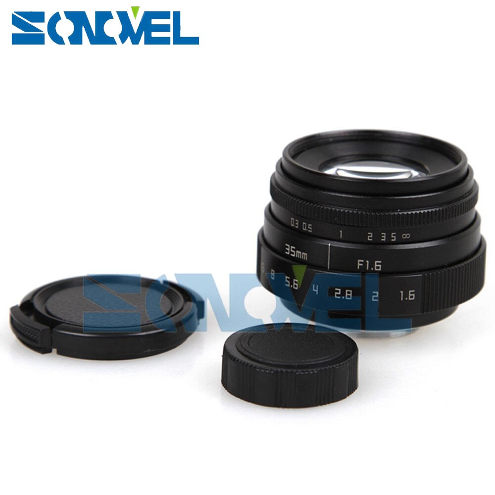 Fujian 35mm F1.6 CCTV Lens C Mount + Zonnekap + Macro ring Voor Canon EOS M M2 M3 M5 M6 M10 Mirrorless Camera