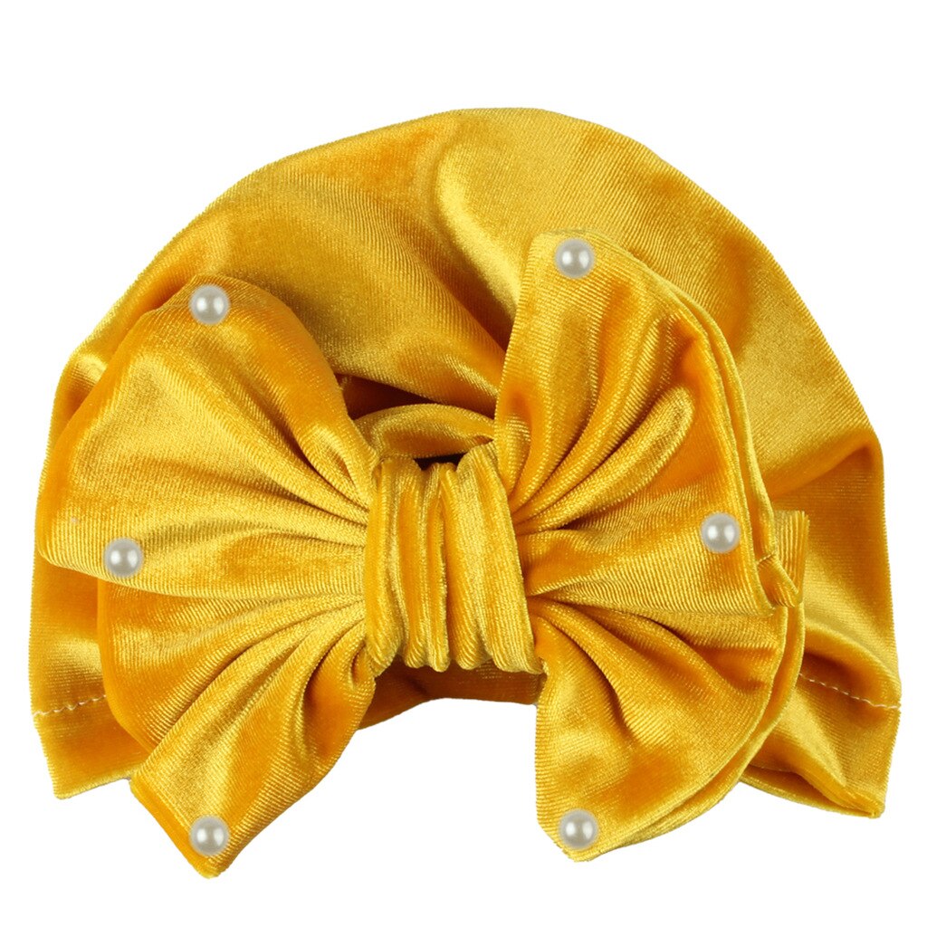 Chapeau indien en velours doré pour enfants | Perles, chapeau avec nœuds, casquette pour enfants, couvre-chef pour filles, 11 couleurs, offre spéciale,: yellow