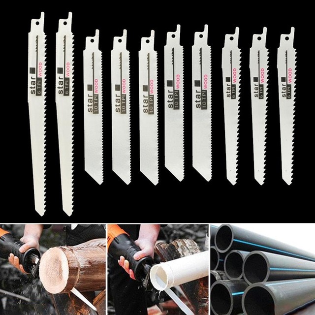 240/305/455mm Reciprocating Saw Blade Carbide Demolition Masonry Jigsaw Blade Cutting Brick Stone For Saber Saws: 10pcs 148-195mm