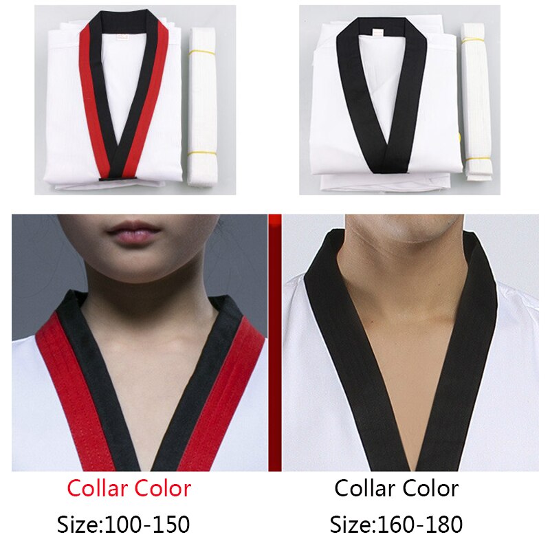 White Taekwondo Karate Uniform Belt Suit TKD Dobok Taekwondo Clothes Unisex Children Adult Judo Sports Team Training Performance