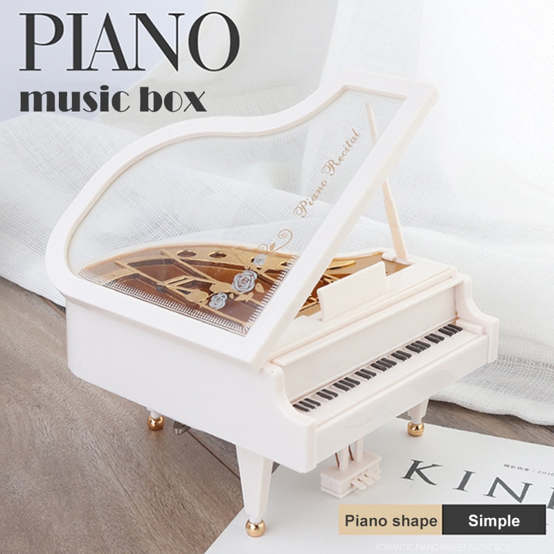 Muziek Doos Vintage Melodie Piano Vorm Woondecoratie Accessoires Slaapkamer Ornament NSV775