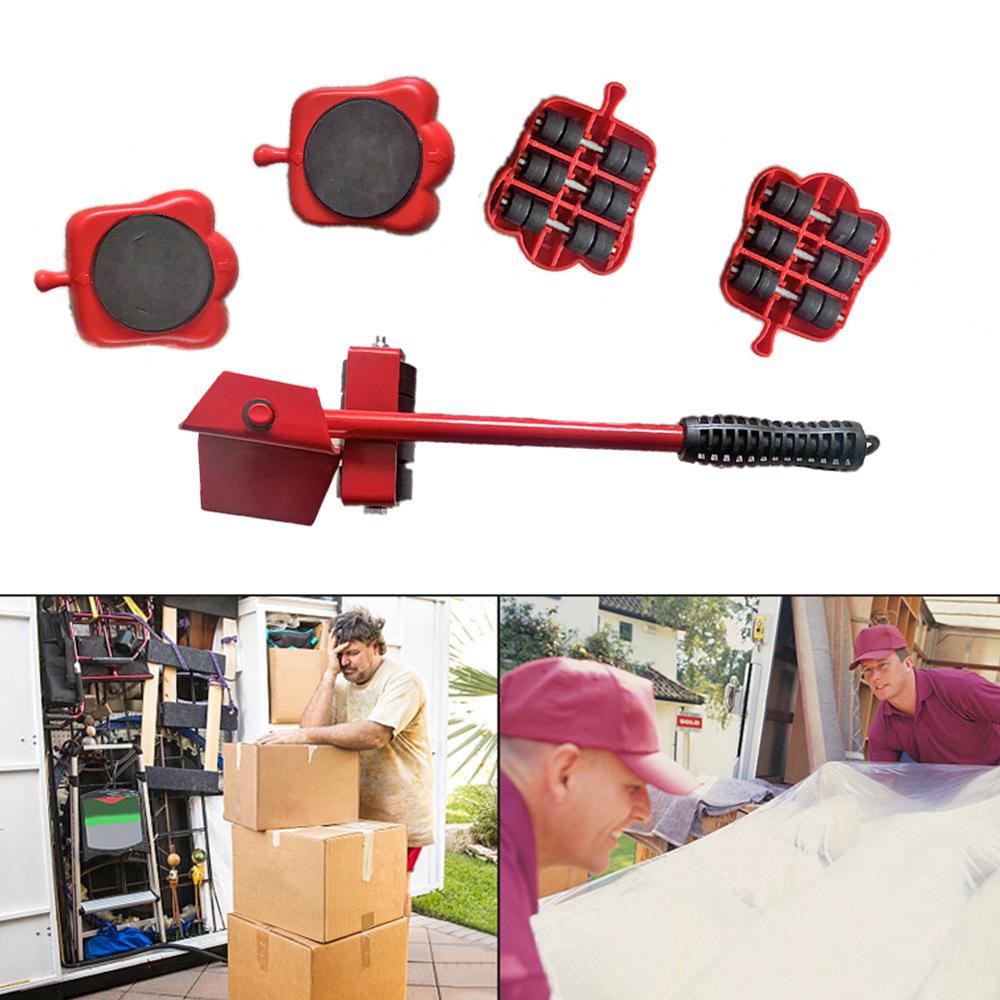 5 uds carro elevador para muebles casero portátil con suficiente durabilidad y Ruggedness Mover la máquina de transporte para muebles pesados en movimiento