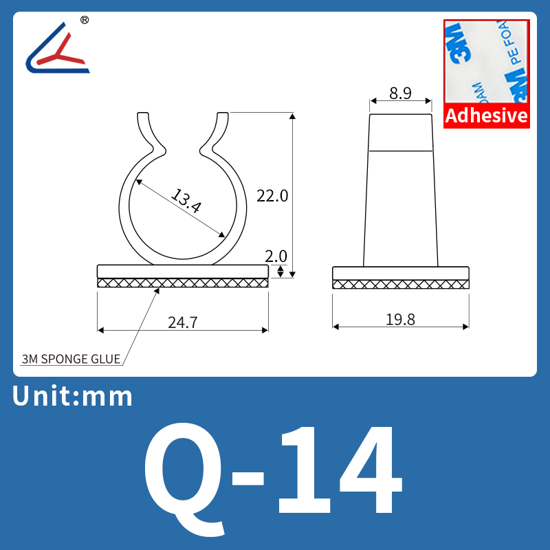 20/50/100 PCS, soporte de brida para cables tipo Q, organizadores de cables de plástico para cañas de pescar, gestión de cables de sujetadores sin taladro: 5x250mm / Rojo