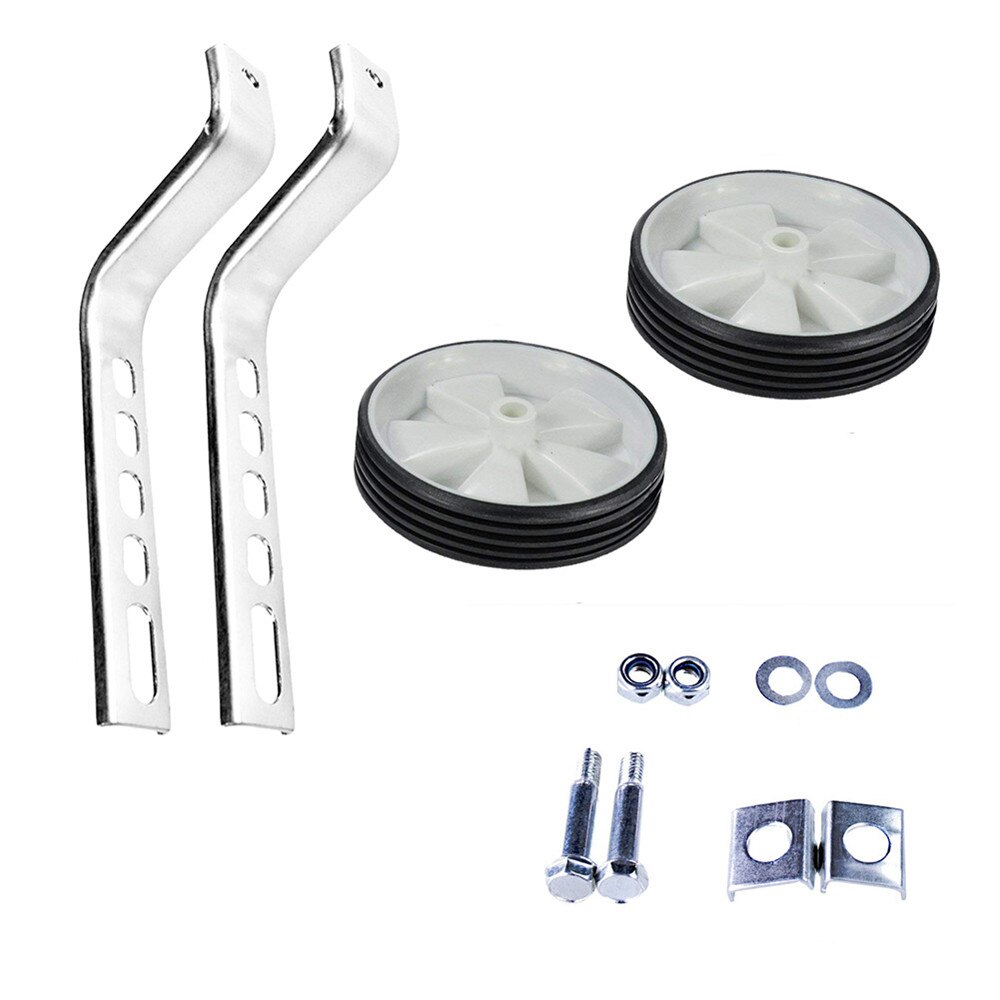 1 juego de ruedas de bicicleta Universal para niños de 12 a 20 pulgadas, piezas de bicicleta para niños, estabilizadores de bicicleta, accesorios auxiliares de equilibrio para ciclismo: white