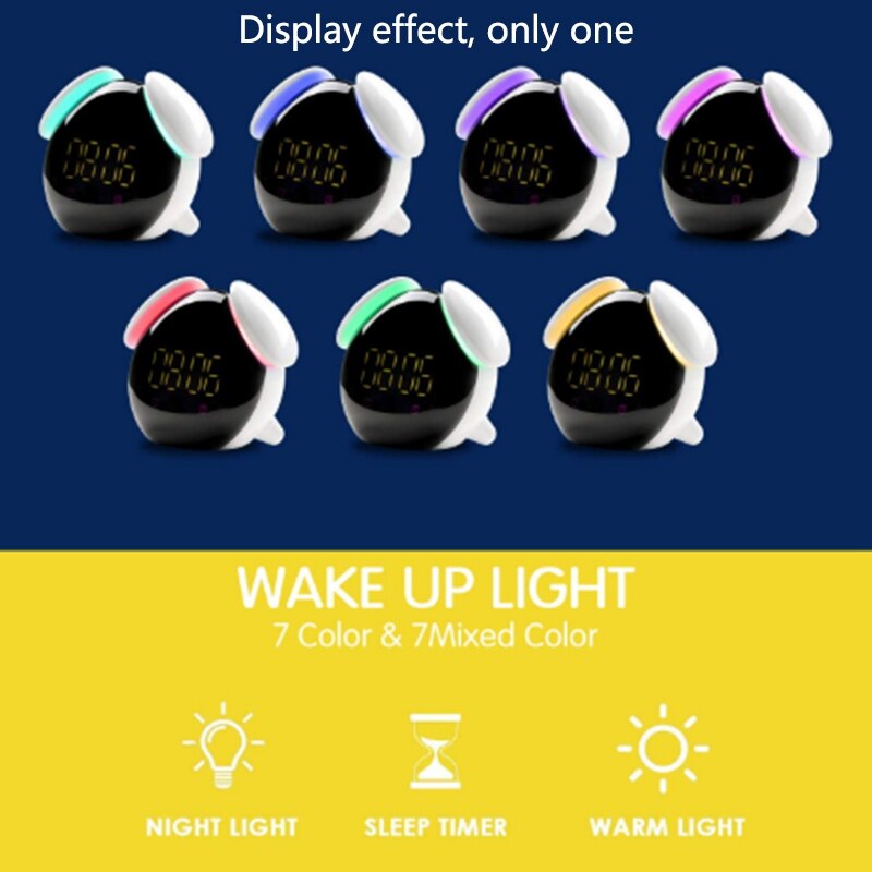 Children's Training Device, Alarm Clock, Night Light and Sleep Sound Machine, Rechargeable ligent Alarm Clock