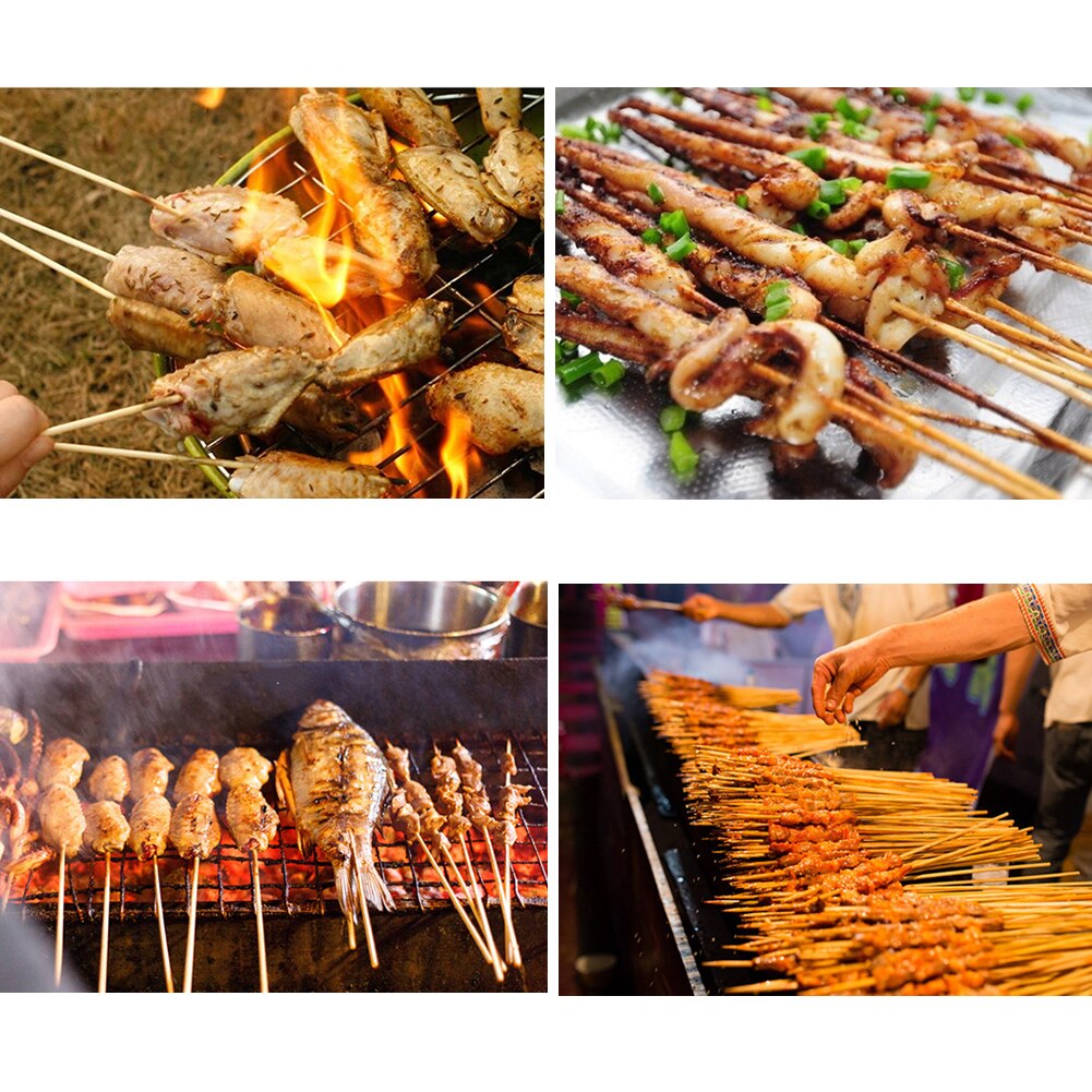 20cm*3mm BBQ Bamboo Skewers Bamboo Skewers Grill Shish Kabob Wood Sticks Barbecue BBQ Tools