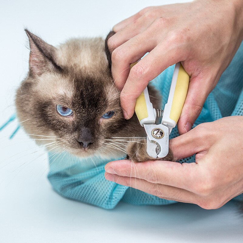 Upgraded Cat Bath Bag Nylon Mesh Breathable Pet Grooming Bag Anti Scratch Bags Nail Trimming Injecting Tool for Pets Cats