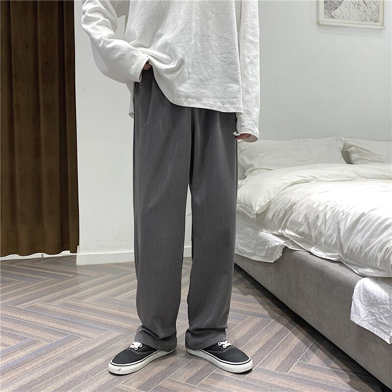 Herre løs fritid grå formelle dressbukser forretningsbukser i vestlig stil herre svarte fritidsbukser størrelse herre m -3xl