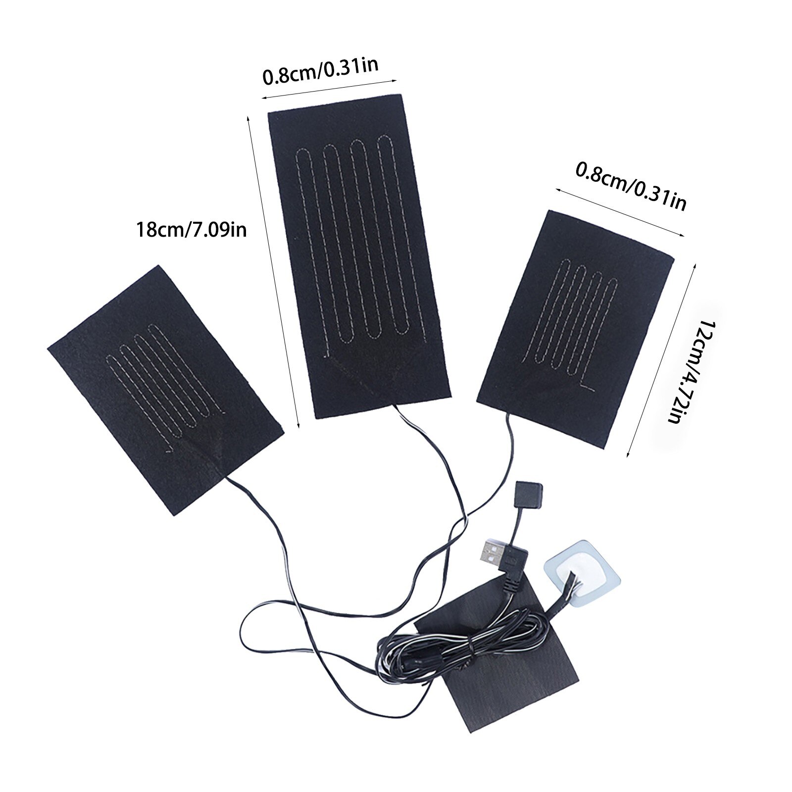 3in1 Electric Vest Heater Warm Cloth Jacket - USB Thermal Heated Pad Body Warmer Adjustable Fever Film couverture chauffante