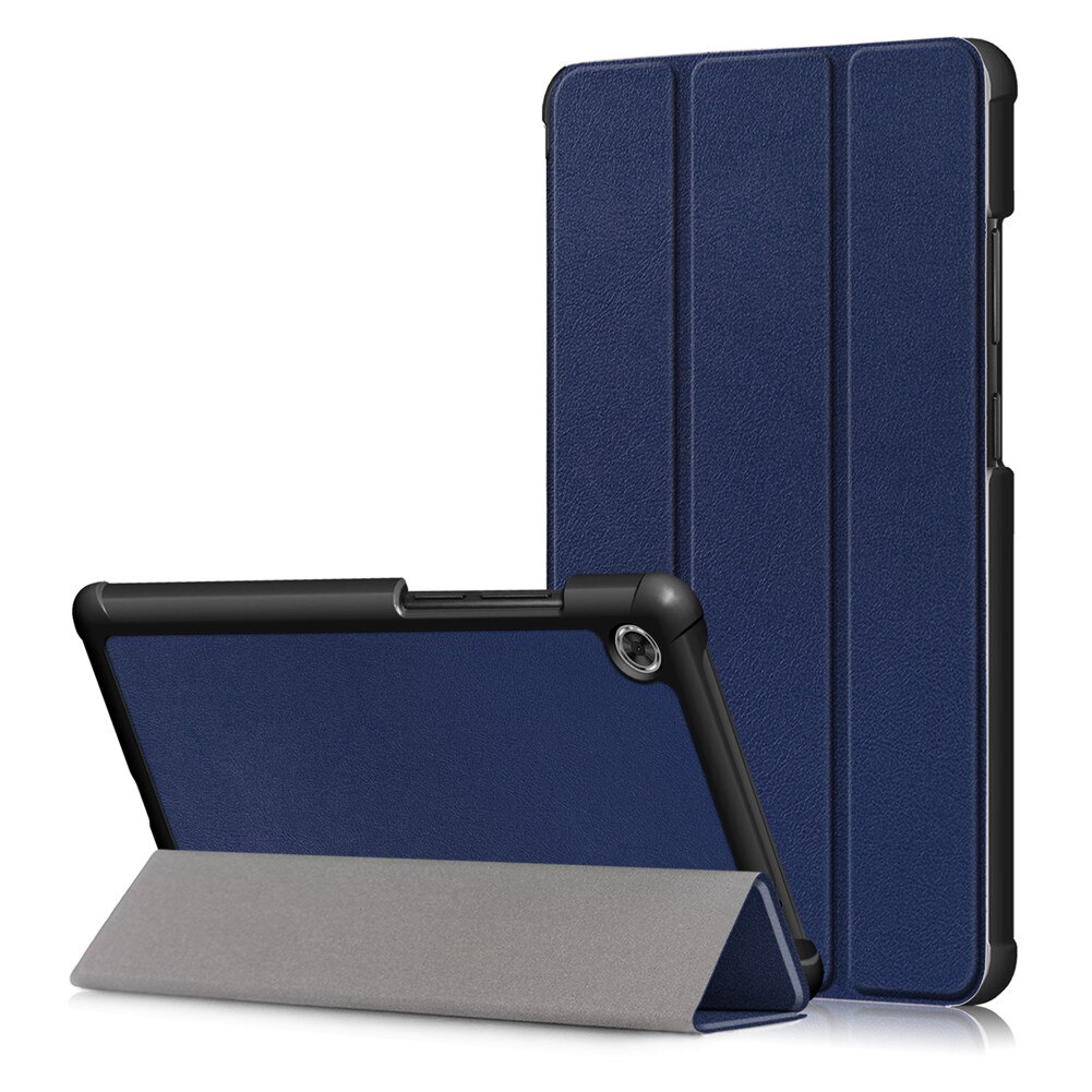 Tablet Case for Lenovo Tab M7 - PU Leather Folio Cover - Drop & Dust Resistant: Dark Blue