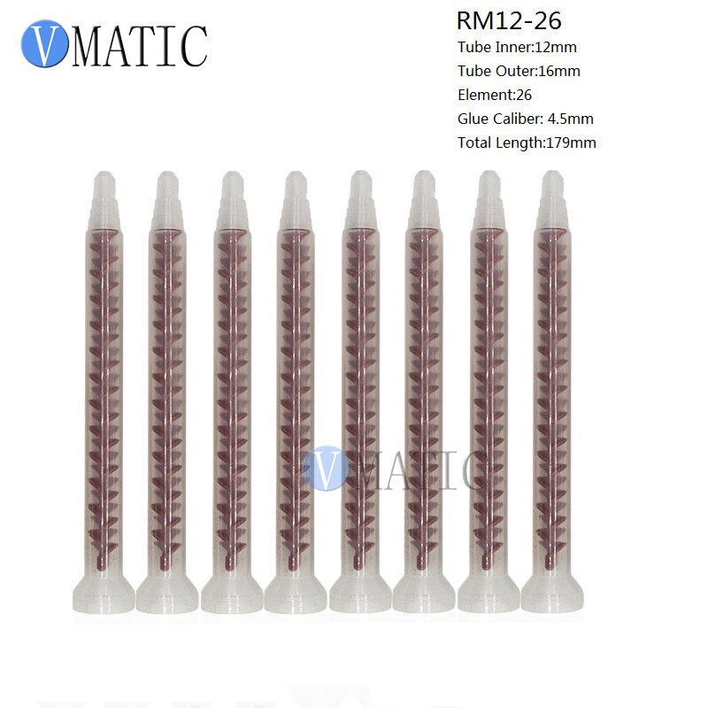 Resin Dynamic Mixer RM12-26 Mixing Nozzles For Duo Pack Epoxies Core POM Material