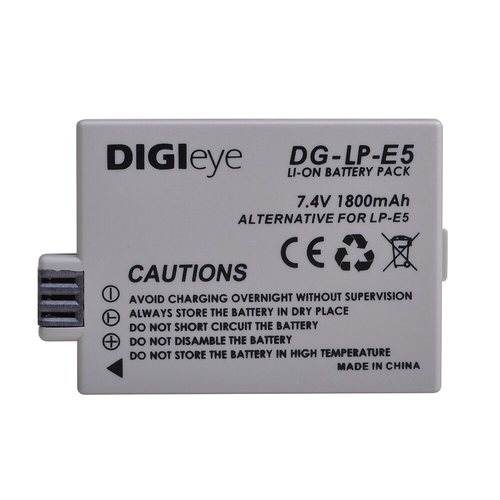 1800mAh LP-E5 LPE5 Battery for Canon EOS Rebel XS Rebel T1i Rebel XSi 1000D 500D 450D Kiss X3 Kiss X2 Kiss F Camera: 1 battery