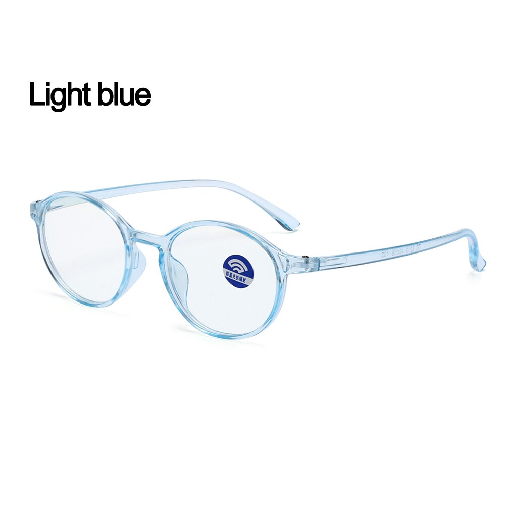 Runde blå lys blokerende briller anti øjne dekorative briller lys computer anti strålingsbeskyttelse glas: Lyseblå