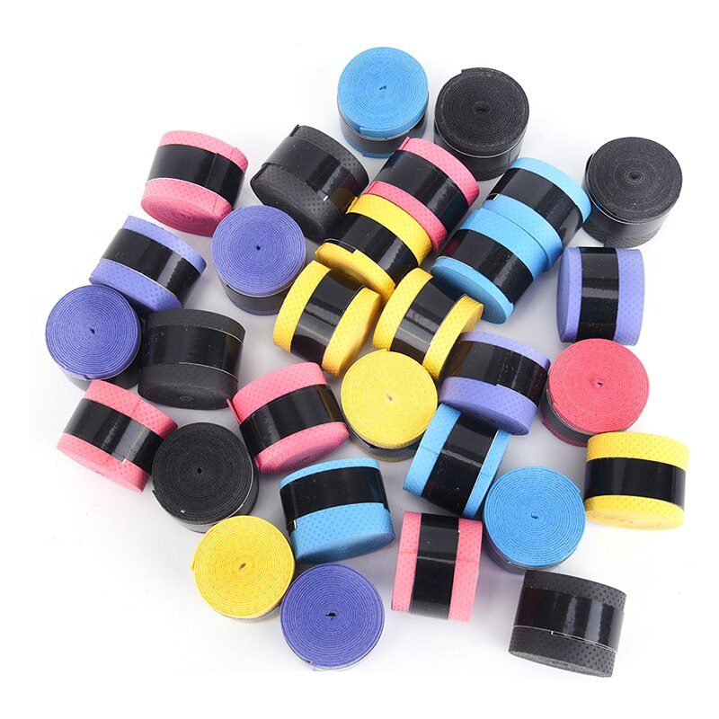 Empuñaduras de bádminton vibración de raqueta Overgrip Banda de sudor antideslizante raqueta de tenis seca Grip Anti-deslizante sudor absorbido Wraps Taps 3 uds