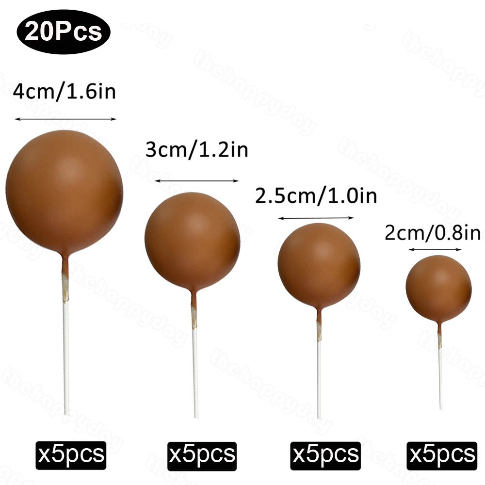 20 stuks Ballen Cake Toppers Goud Zilver Bal Gelukkige Verjaardag Cake Topper DIY Cupcake Topper voor Taart Decoraties Baby Douche Bruiloft