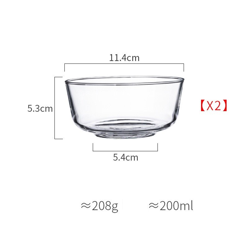 nordisch Stil Kreative transparent Frucht Salat Glas Schüssel Haushalt Nachtisch Schüssel Abendessen Tiefe Platte Gerichte Küche Liefert Runde: 200ml Schüssel 2Stck
