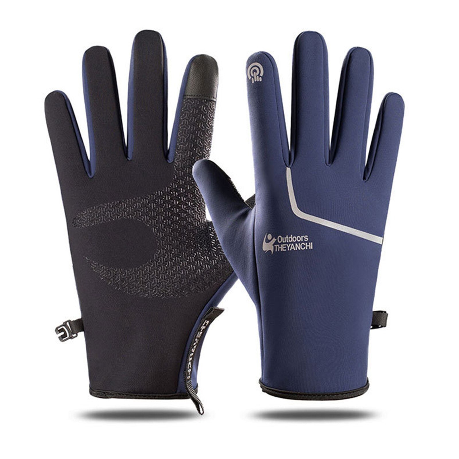 Cycling Gloves Full Finger Hiking Gloves Hiking Winter Gloves Waterproof Anti-Slip Thermal Gloves with Fleece for Biking Climb: C / M