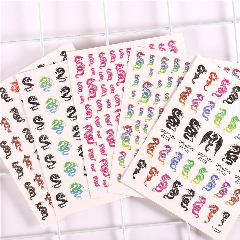 Nail Sticker Chinese Dragon Nail Foil Nail Art Decorations Waterproof Tape Punk Style Nails TSLM1