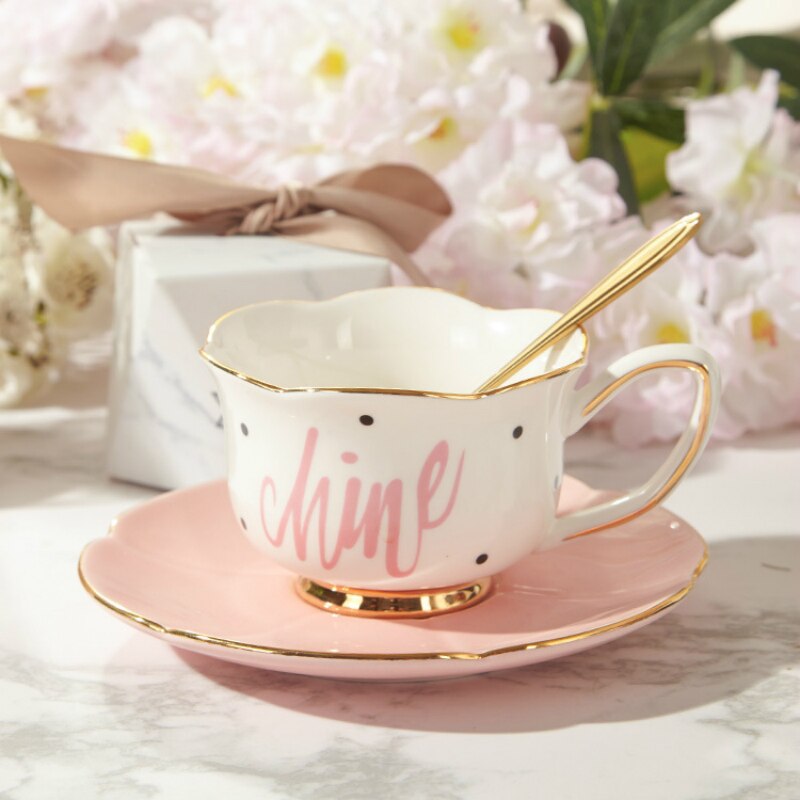European flower ceramic English afternoon Tea sets Coffee Cup Set High grade Coffeeware Set Black Tea Cup Set Drinkware