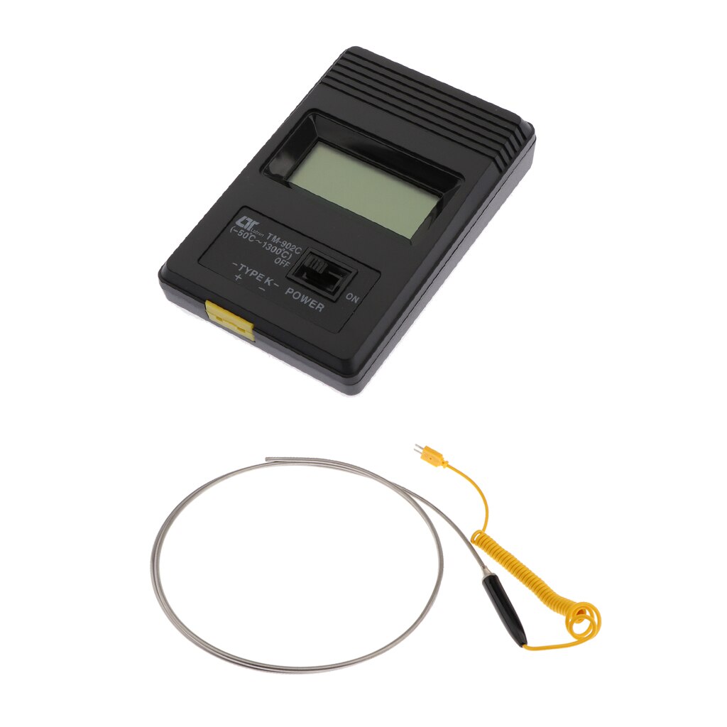 Digital Thermometer LCD + K-Type Thermocouple Temperature Probe, Stainless Steel Probe In Temperature Range 0-1300