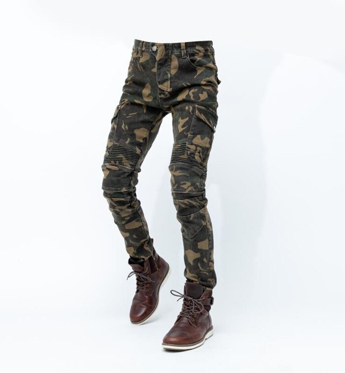 Pantalones vaqueros de camuflaje para hombre, equipo de protección para Moto, novedad de