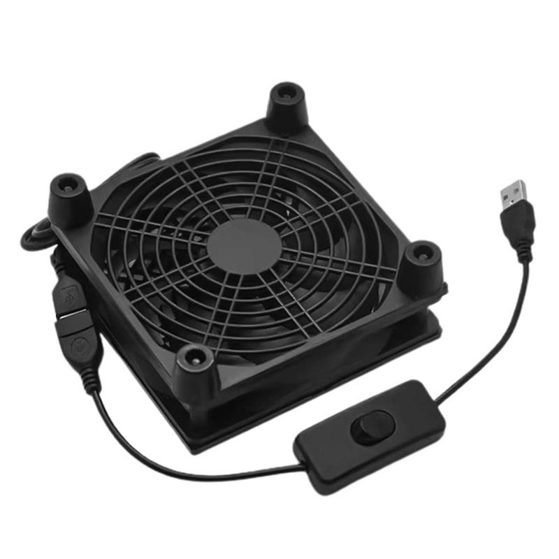 Router Lüfter PC Router Lüfter USB-betriebener tragbarer Lüfter USB-betriebener Computer Schrank Kühler Gebläse Lüfter mit starkem Hoch