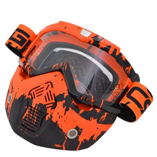 Máscara de casco facial Vintage, gafas desmontables para Motocross, Scooter, Jet, máscara, gafas de sol, esquí, Skate: Model 11