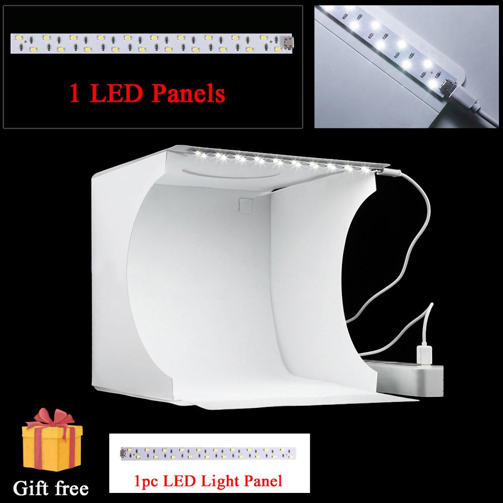 PULUZ Portable Desktop LED Mini Photo Studio 20 cm &amp; 30 cm Light Box Softbox Set Folding Lightbox Tent Box Kit For DSLR Camera: 1 LED Lightbox