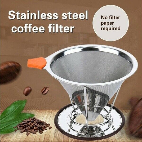 Rvs Papierloze Giet Over Koffie Herbruikbare Kegel Koffie Druppelaar Filter Draagbare Herbruikbare