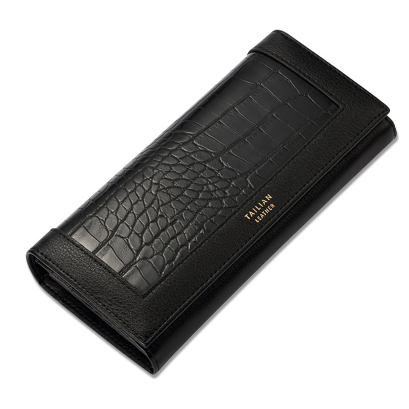 Women's Multifunction Luxury Wallets Long Wallet Female Leather Purse ID Card Holder Women Purses Ladies Clutch Phone Bag Purse: black