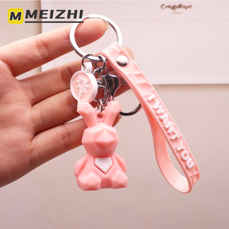 Meizhi cartoon geometrie sectie familie sleutelhanger tas paar hanger schattige dinosaurus panda sleutelhanger