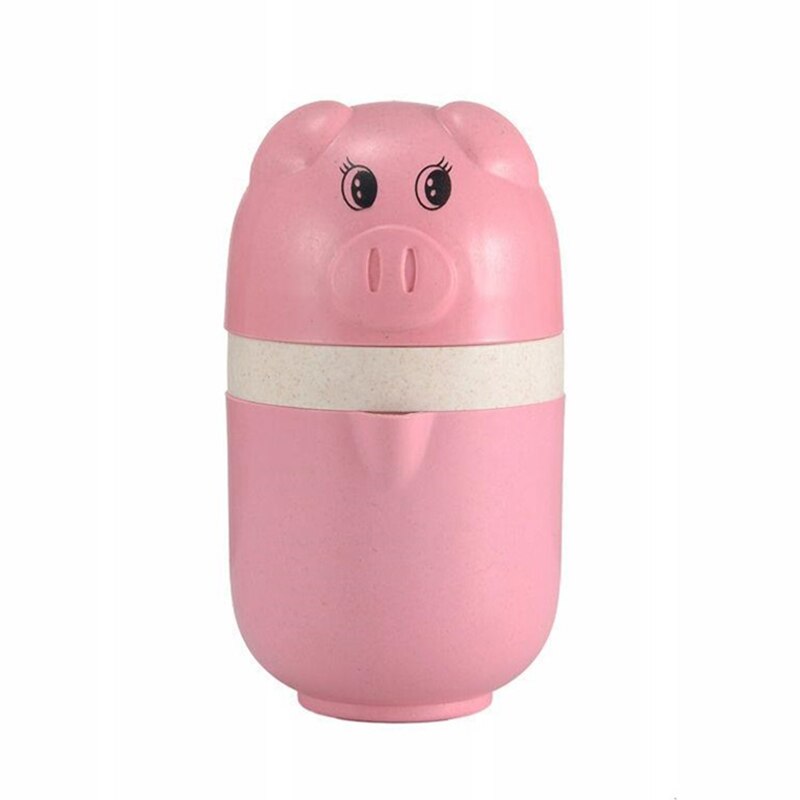 Mini Juicer Cute Pig Mini Manual Juicer Household Fruit Orange Citrus Juice Bottle Squeezer GQ: Pink