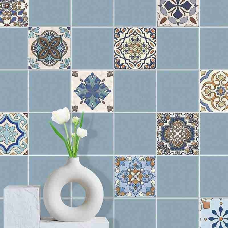 Kitchen Oil-proof Stickers Bathroom Waterproof Stickers Geometric Art Visual Hard Wall 3d Texture Tiles Sticker Decorative K1C0