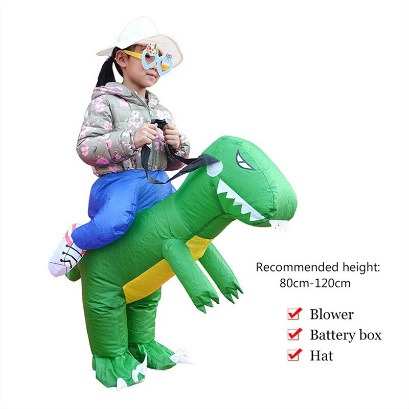 Juguetes para niños adultos dinosaurio inflable ropa de Papá Noel traje de de lujo juguete de impermeable de poliéster: dinosaur S